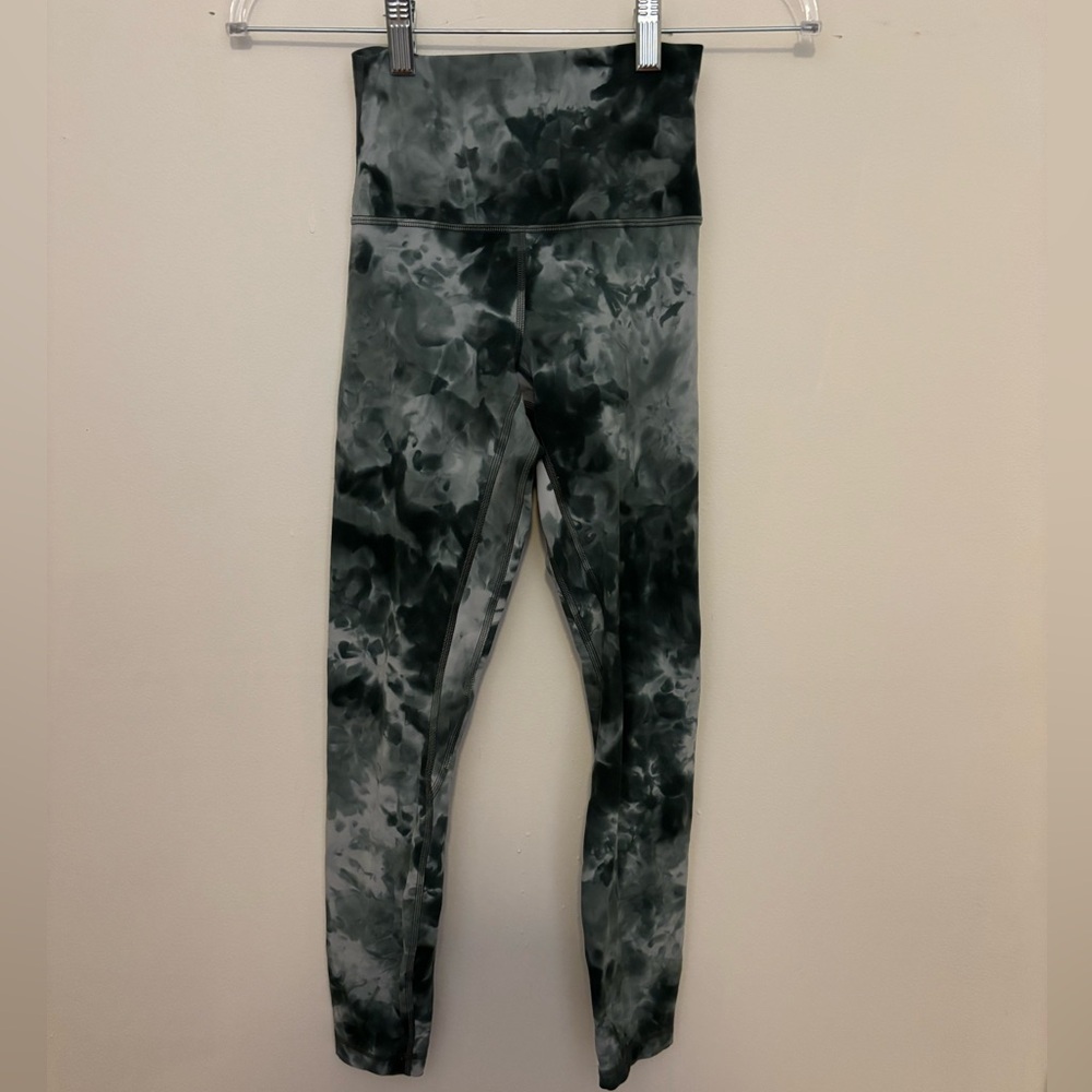Lululemon Align High-Rise Pant 25” Diamond Dye Gray Leggings Size 2 VGUC
